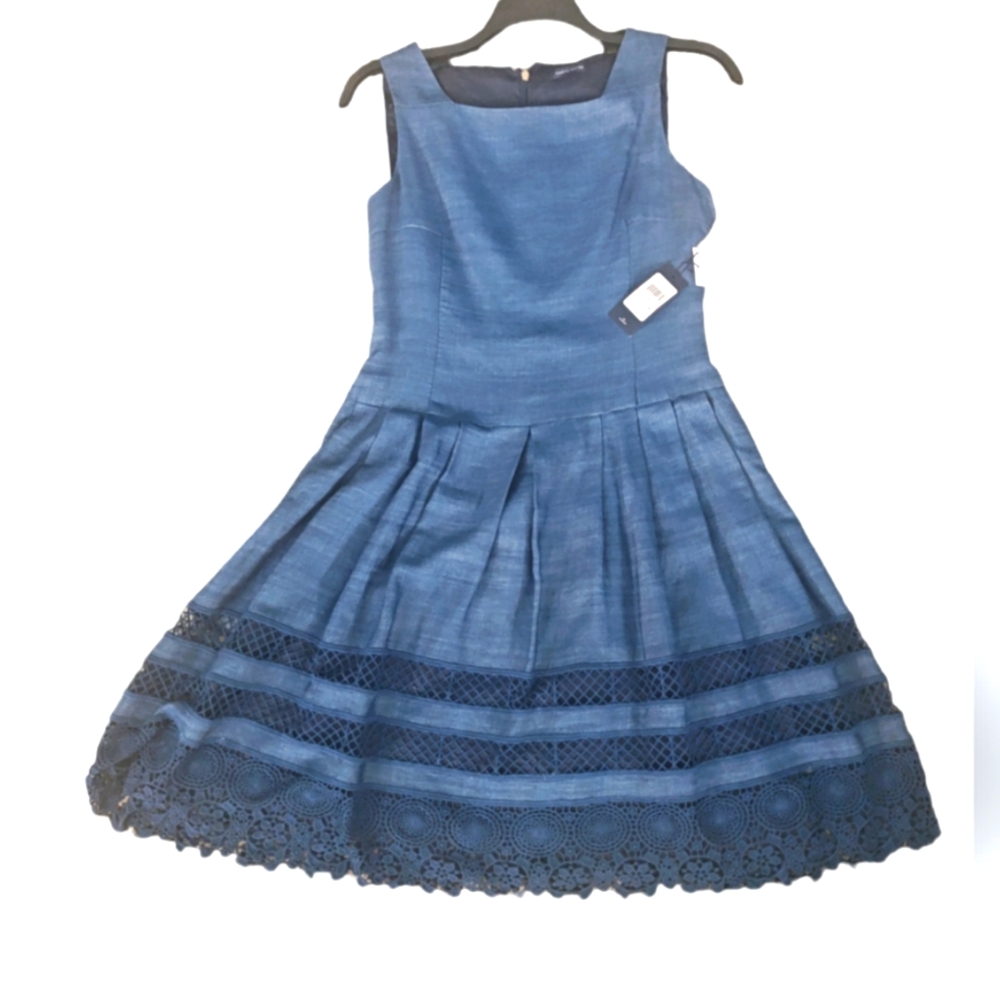 Never Worn Tommy Hilfiger Denim Crochet Fit Flare Dress Size 10